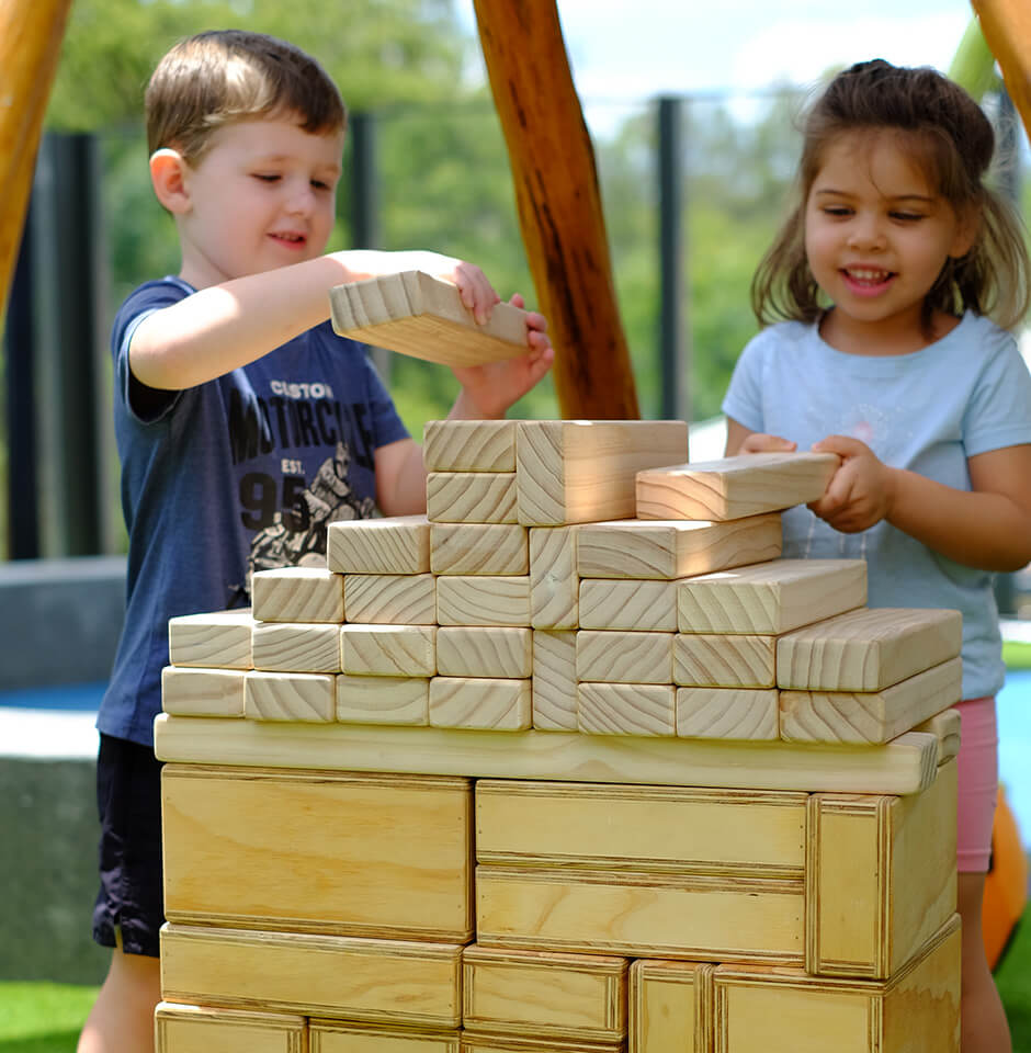 The Brook Early Education and Care - Male and Female Preschoolers Building Blocks